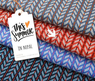 RESTSTÜCK 1,90m !!! - Bio Jacquard - Nepal - orange - This Summer - Hamburger Liebe